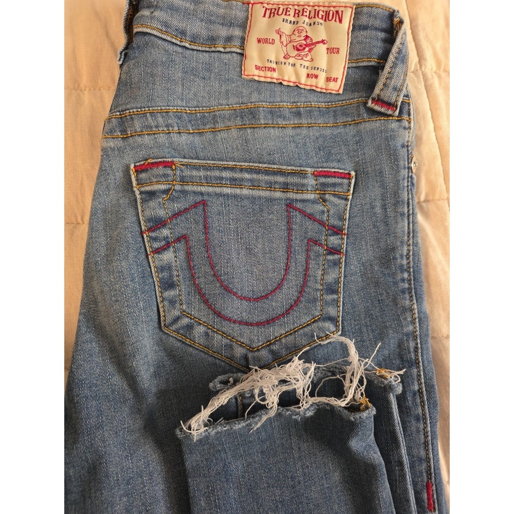 True Religion Jennie Curvy Super Skinny Jeans Women 26 Blue Denim Mid Rise 26x29